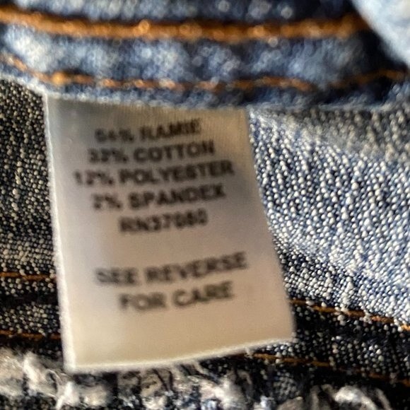 Cato Raw Edge Wide Leg 5 Pocket Boho Demin Capris Size 10 - Picture 8 of 8